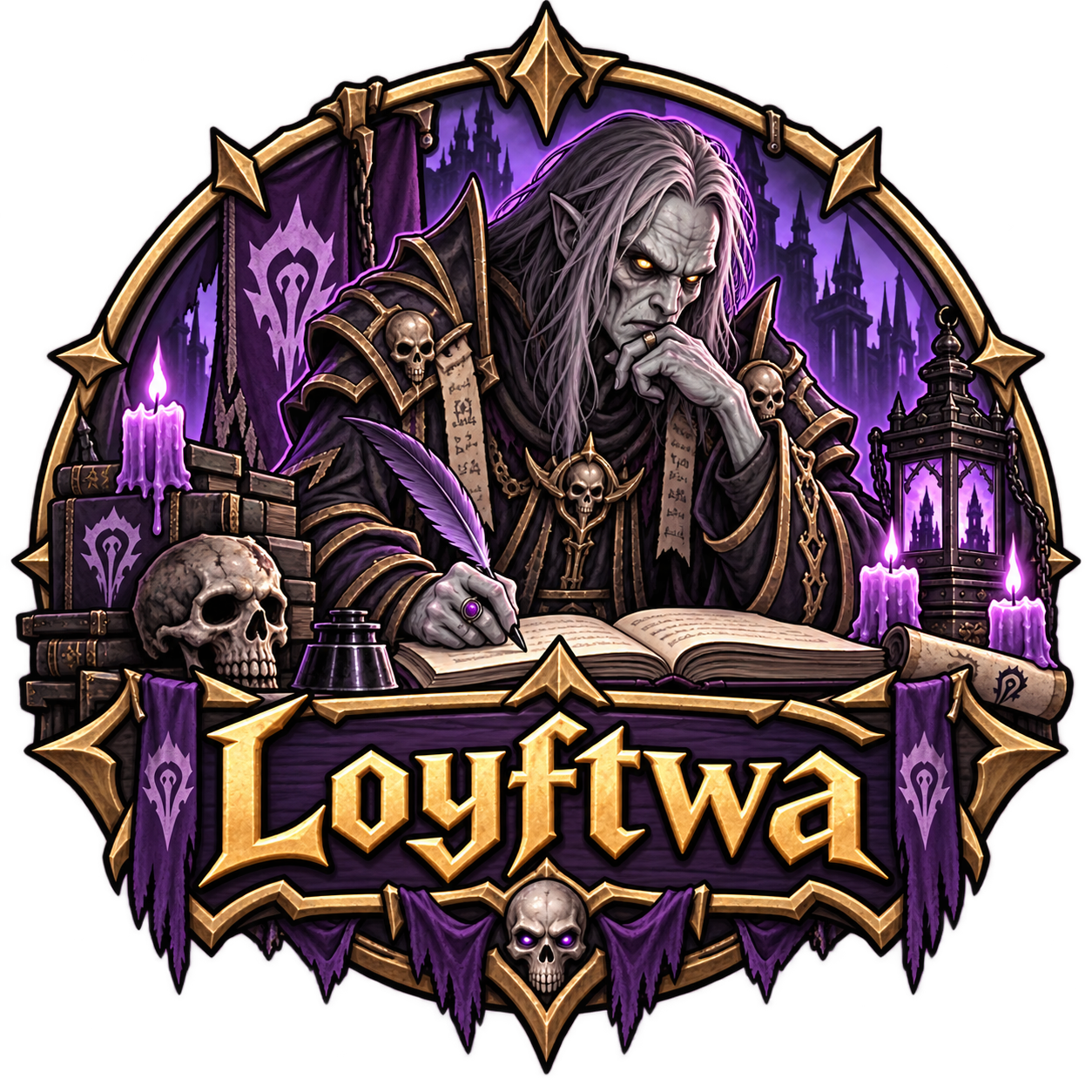 Loyftwa – Community-Logo mit untotem Schreiber
